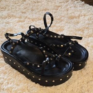 Urba Outfitters Studded Black Platform Sandals size 7